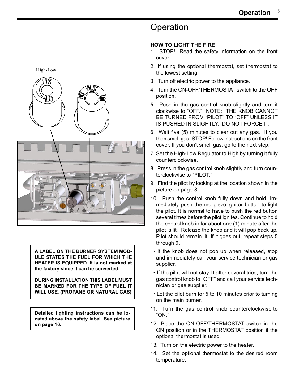 Operation | Harman Stove Company XL User Manual | Page 9 / 34