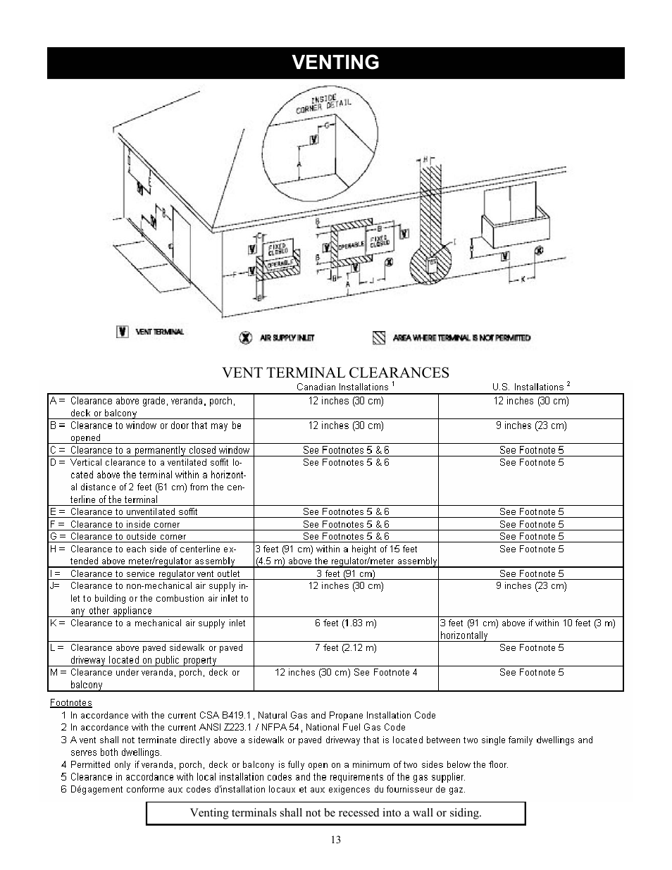 Venting | Harman Stove Company FireLuxe Direct Vent Gas Stove With Top Cooking Burner System User Manual | Page 13 / 32