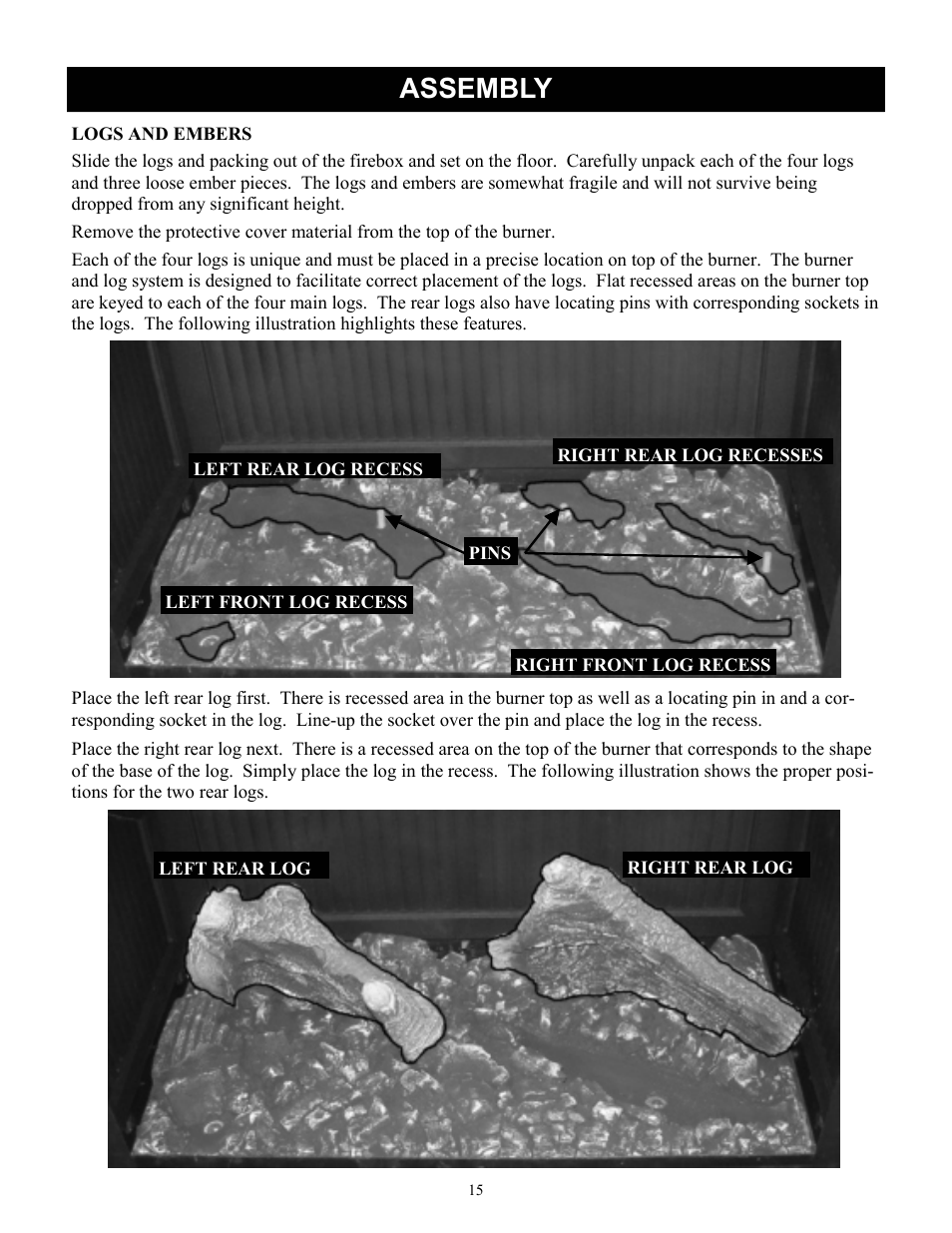 Assembly | Harman Stove Company FireLuxe Direct Vent Gas Stove With Top Cooking Burner System User Manual | Page 15 / 32