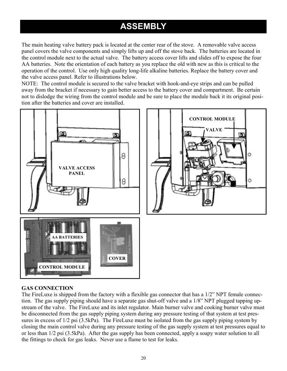 Assembly | Harman Stove Company FireLuxe Direct Vent Gas Stove With Top Cooking Burner System User Manual | Page 20 / 32