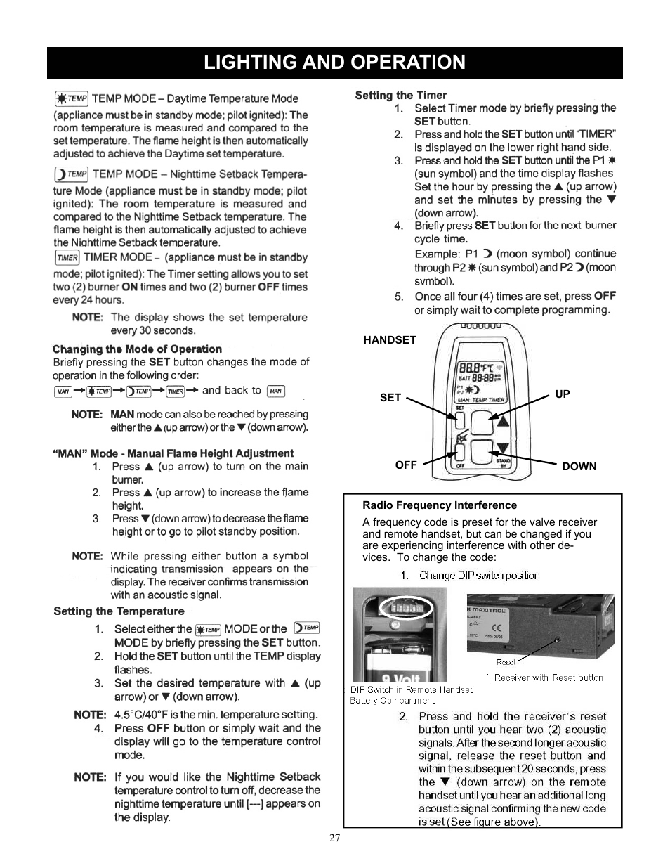 Lighting and operation | Harman Stove Company FireLuxe Direct Vent Gas Stove With Top Cooking Burner System User Manual | Page 27 / 32