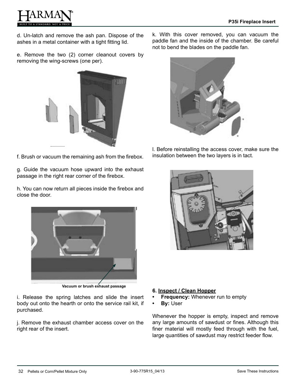 Harman Stove Company P35I User Manual | Page 32 / 50