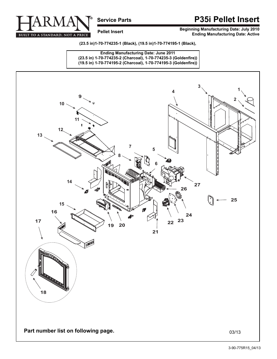 P35i pellet insert | Harman Stove Company P35I User Manual | Page 40 / 50