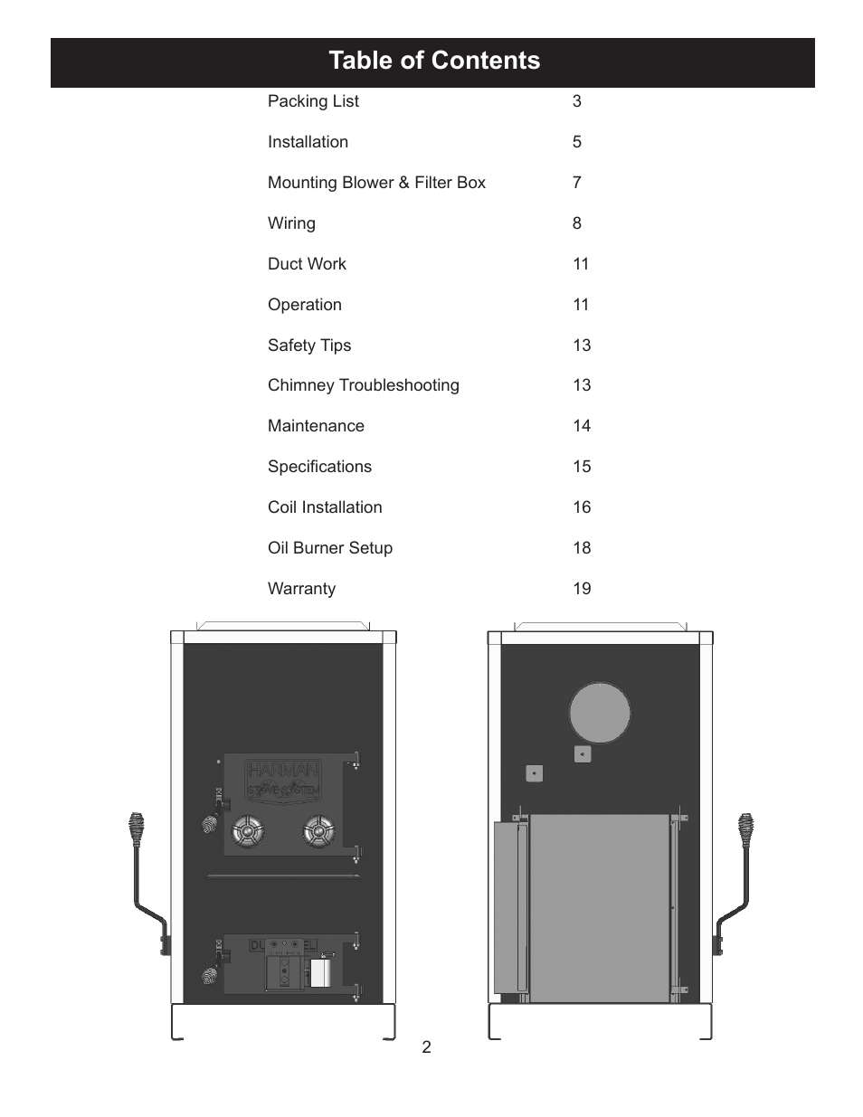 Harman Stove Company SF2600A User Manual | Page 2 / 20