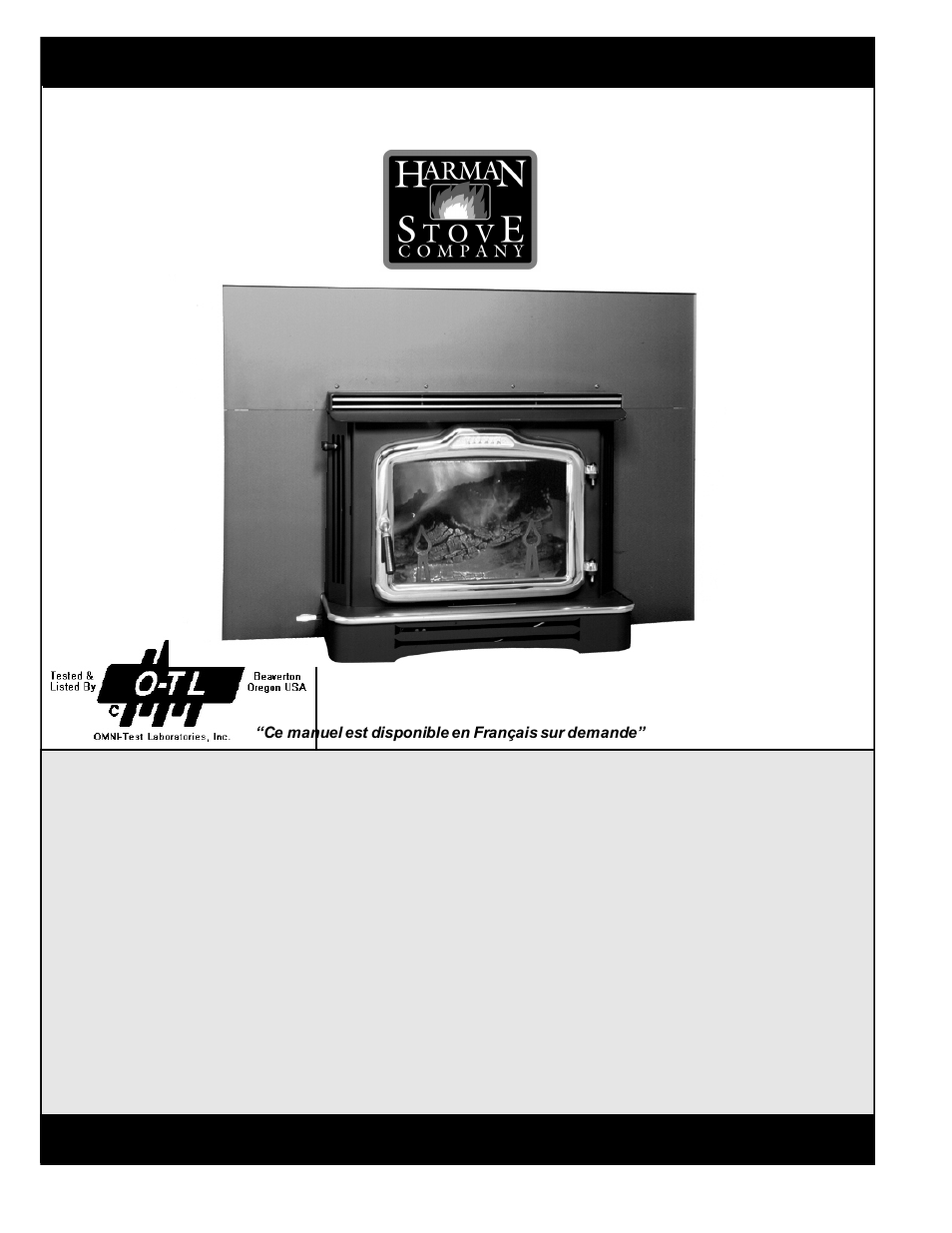 Harman Stove Company R7R1 Exception Wood Fireplace User Manual | 16 pages