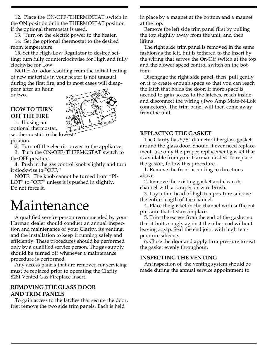 Maintenance | Harman Stove Company 828i User Manual | Page 12 / 23