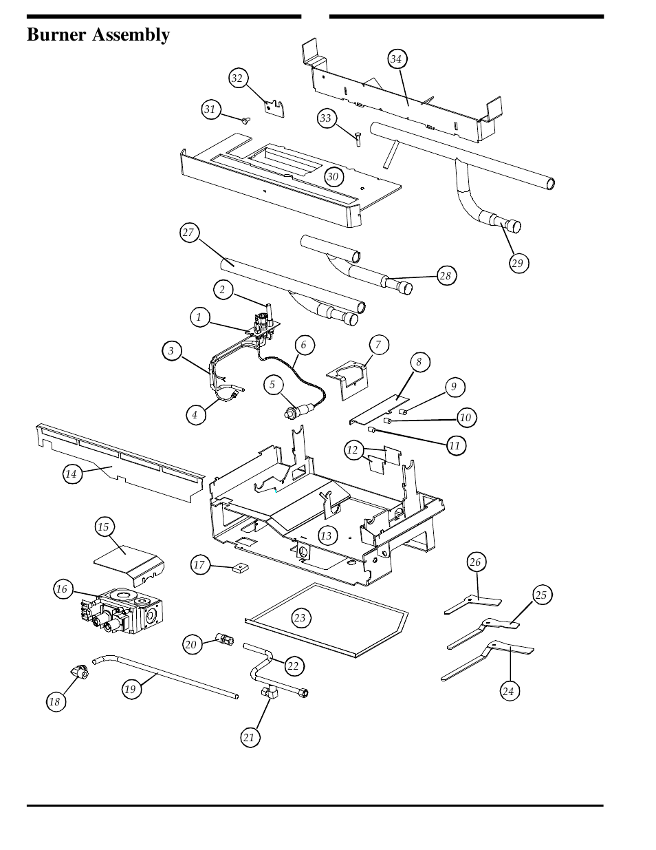 Burner assembly | Harman Stove Company 828i User Manual | Page 20 / 23