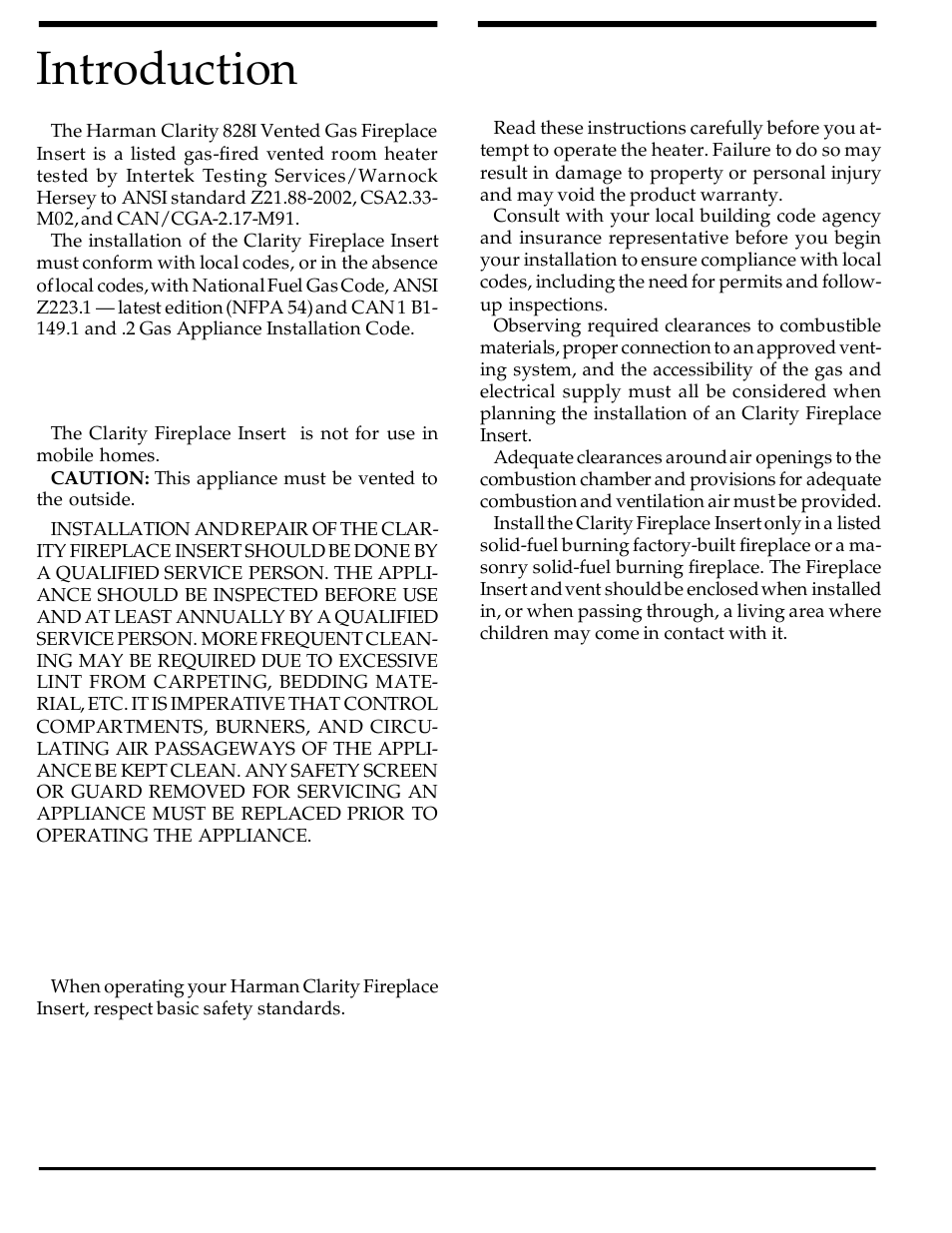 Introduction | Harman Stove Company 828i User Manual | Page 4 / 23