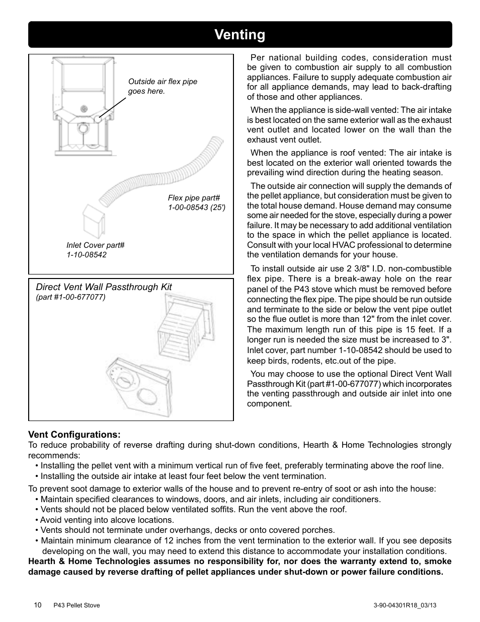 Venting | Harman Stove Company Harman Pellet P43 User Manual | Page 10 / 40