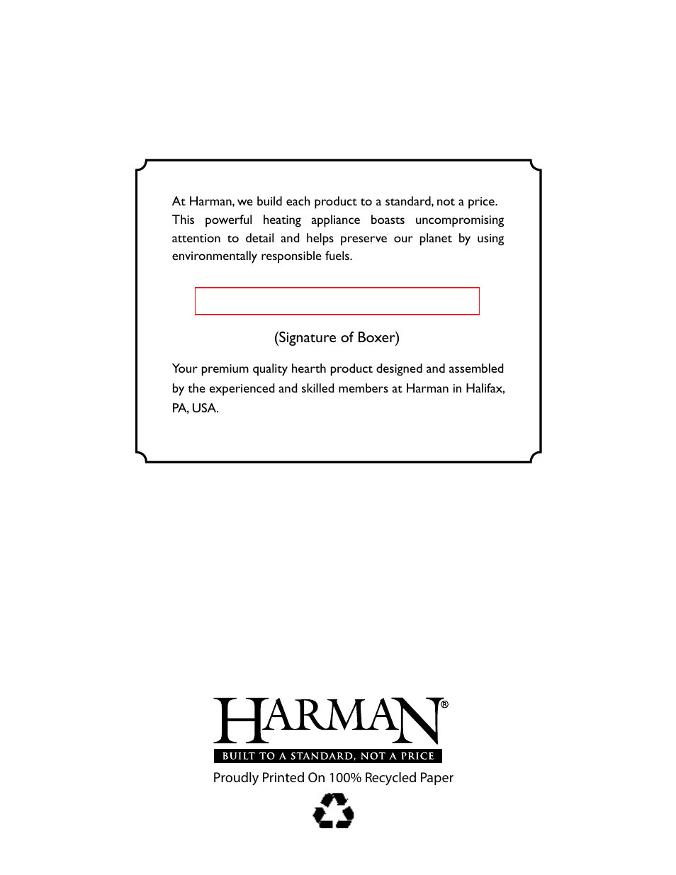 Harman Stove Company Harman Pellet P43 User Manual | Page 40 / 40