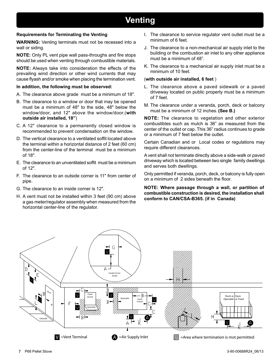 Venting | Harman Stove Company HARMAN P68 User Manual | Page 7 / 42