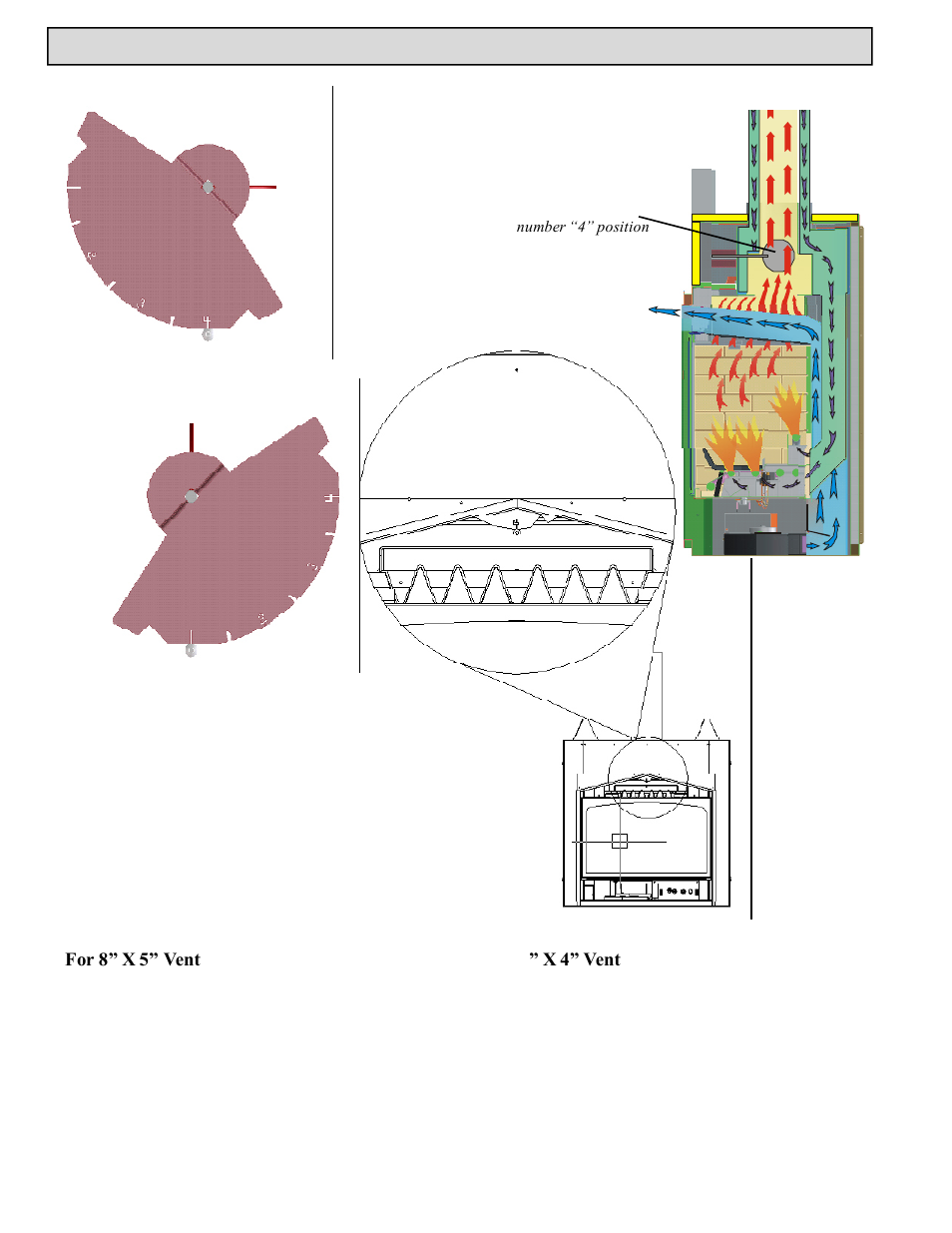 Venting, Damper settings top vent only | Harman Stove Company HB 38 DV User Manual | Page 24 / 46