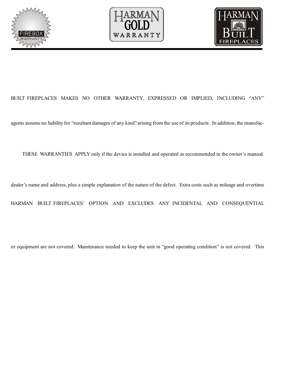 Life time | Harman Stove Company HB 38 DV User Manual | Page 46 / 46