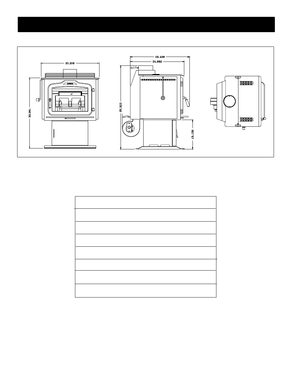 Specifications | Harman Stove Company HARMAN TL200 User Manual | Page 3 / 23