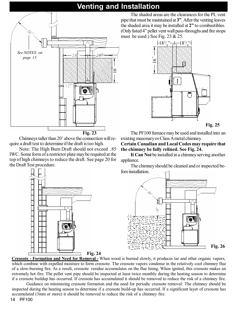 Venting and installation | Harman Stove Company PF 100 User Manual | Page 14 / 41