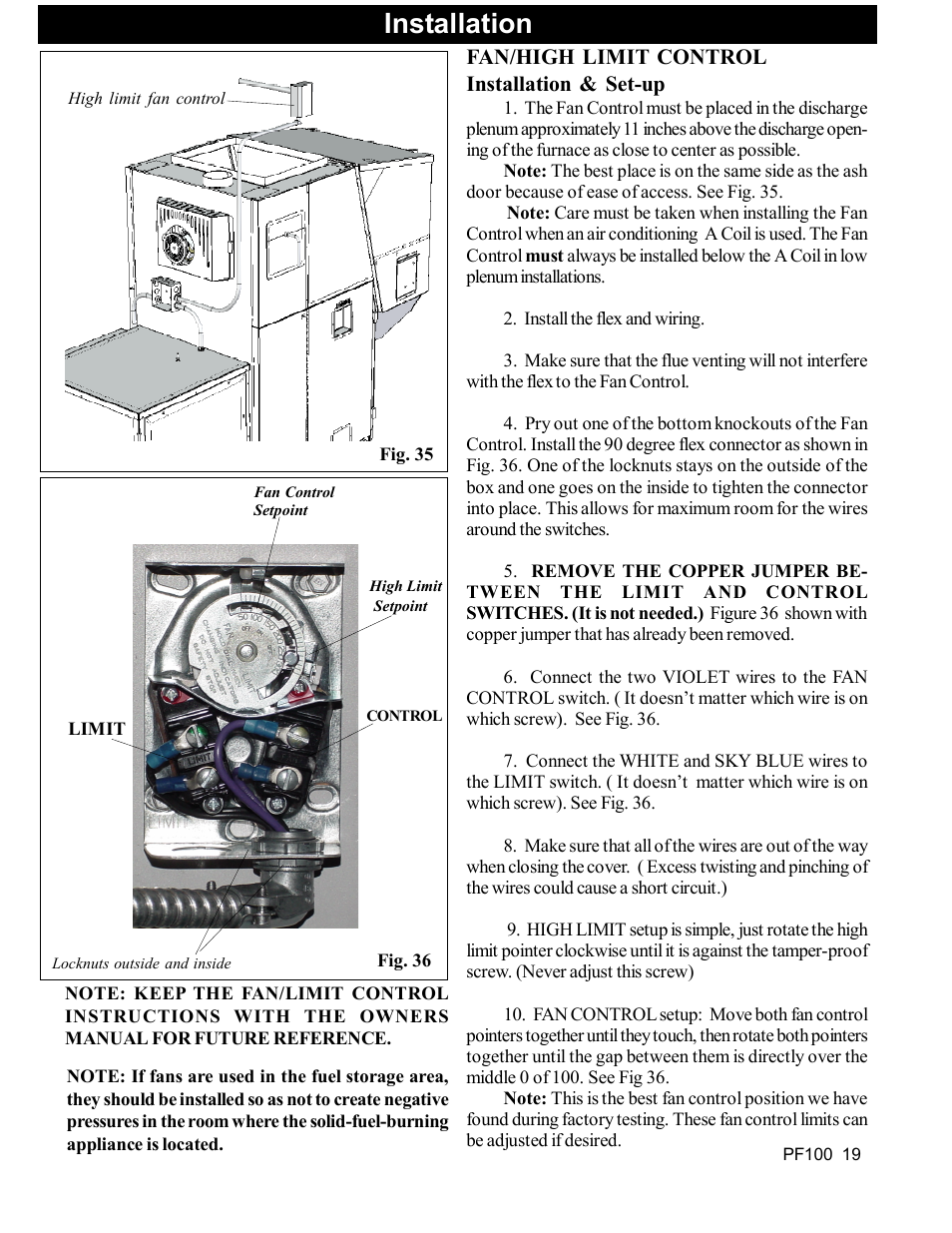 Installation | Harman Stove Company PF 100 User Manual | Page 19 / 41