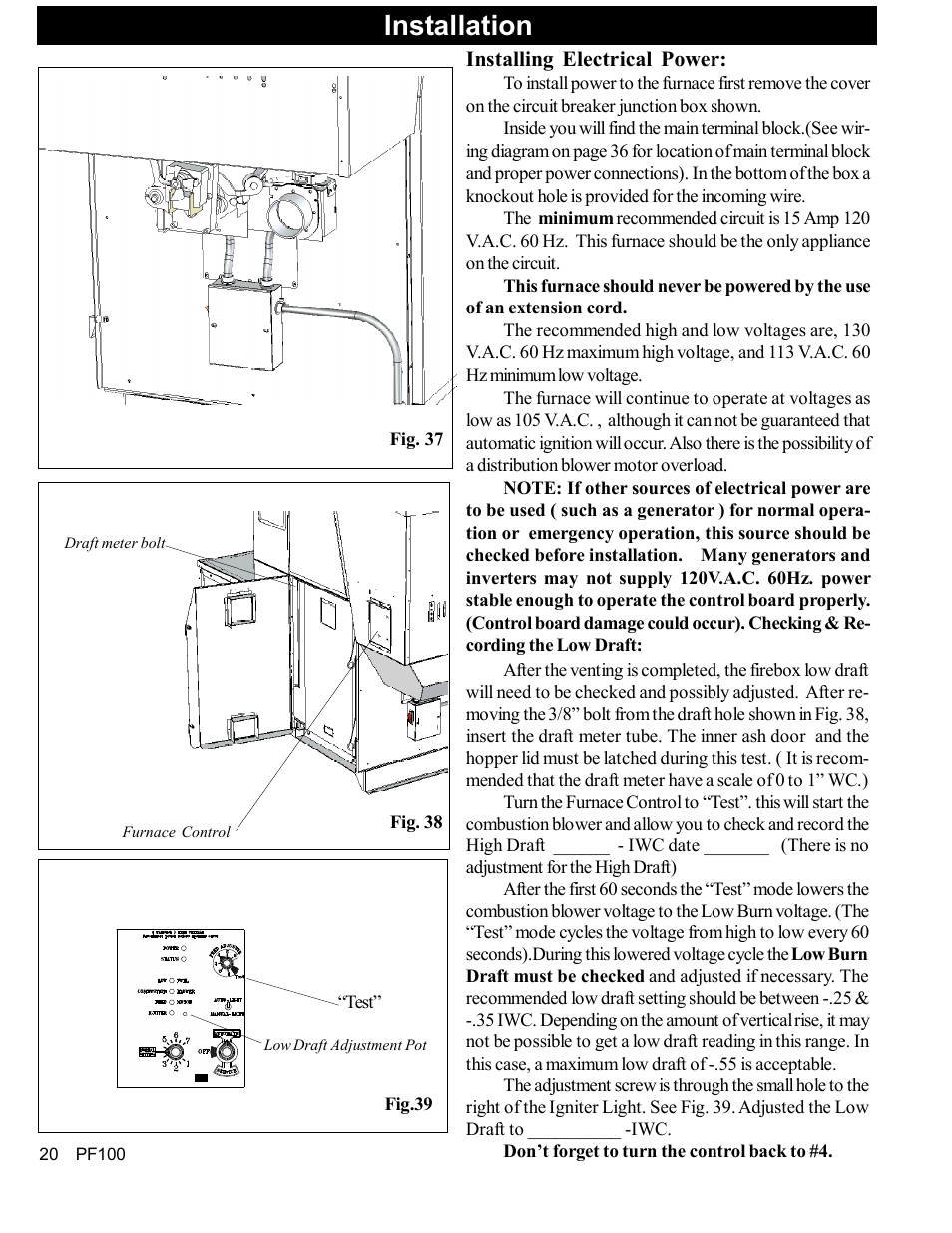 Installation | Harman Stove Company PF 100 User Manual | Page 20 / 41