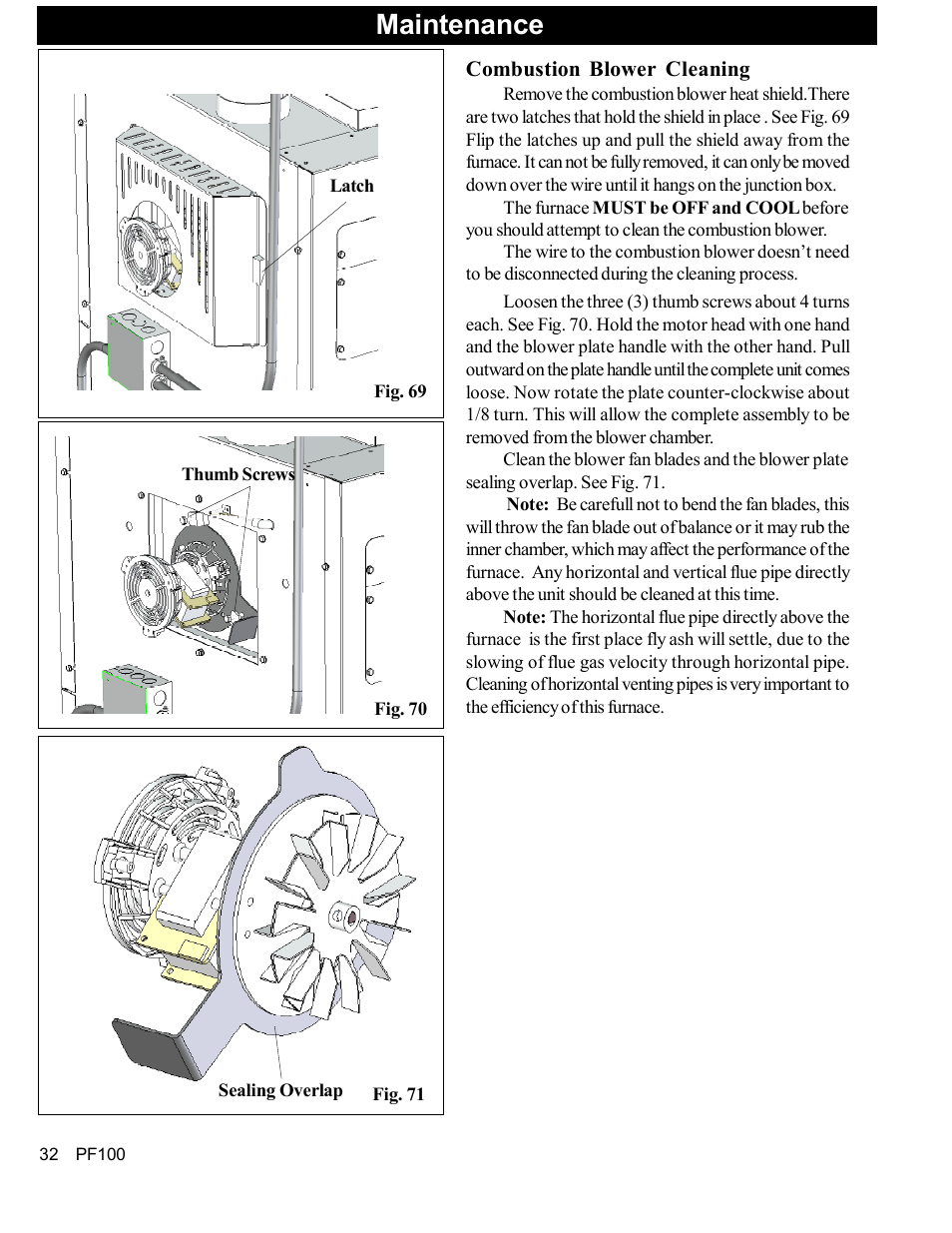 Maintenance | Harman Stove Company PF 100 User Manual | Page 32 / 41