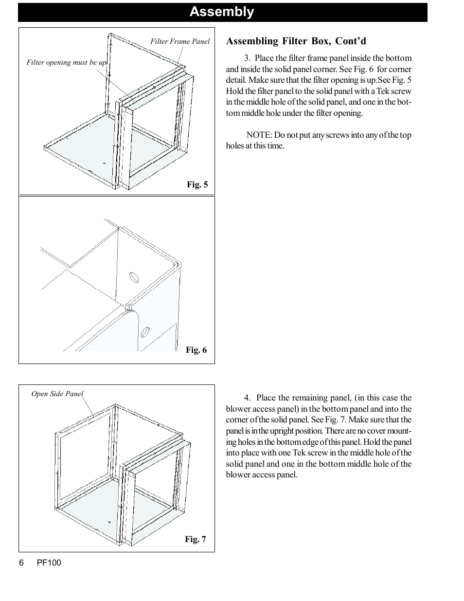 Assembly | Harman Stove Company PF 100 User Manual | Page 6 / 41