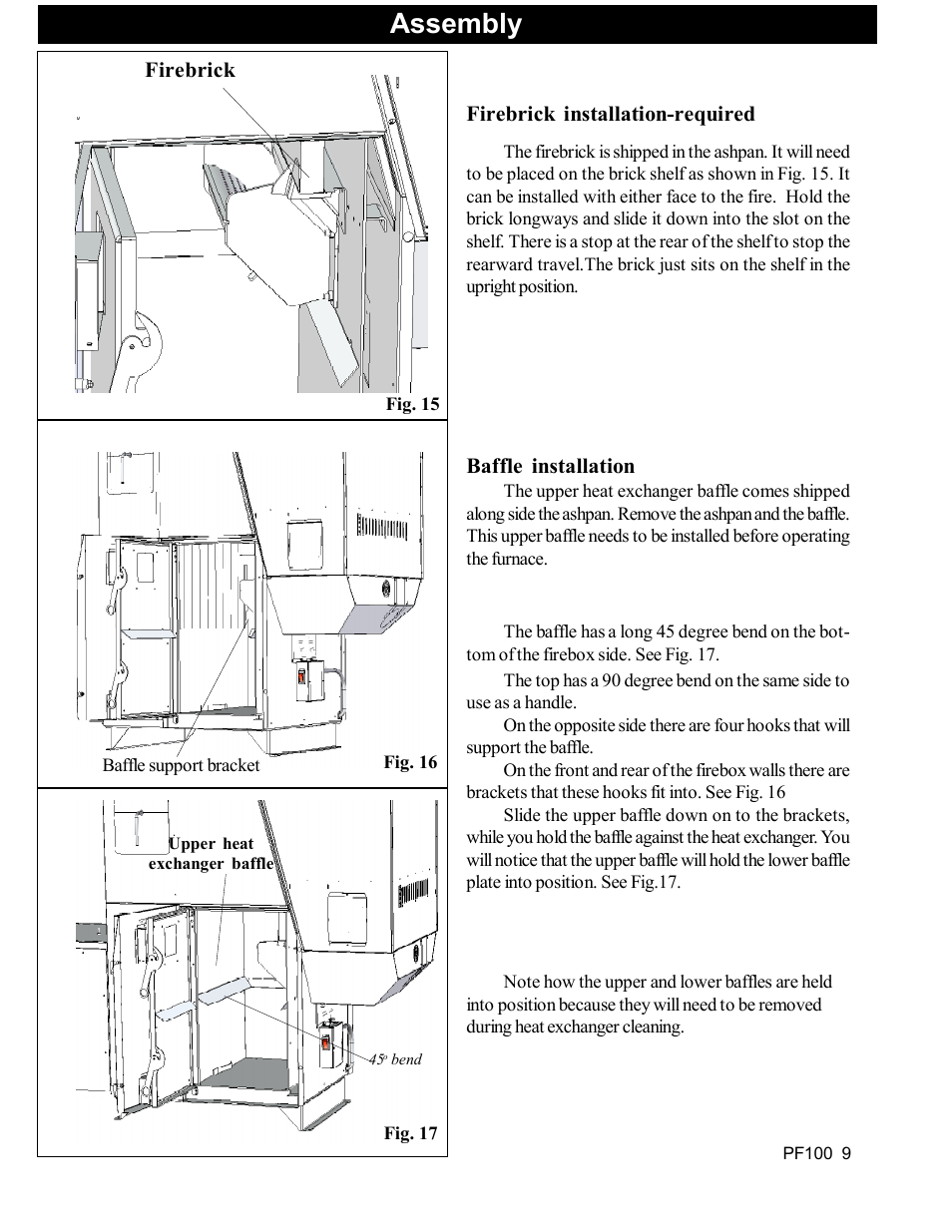 Assembly | Harman Stove Company PF 100 User Manual | Page 9 / 41