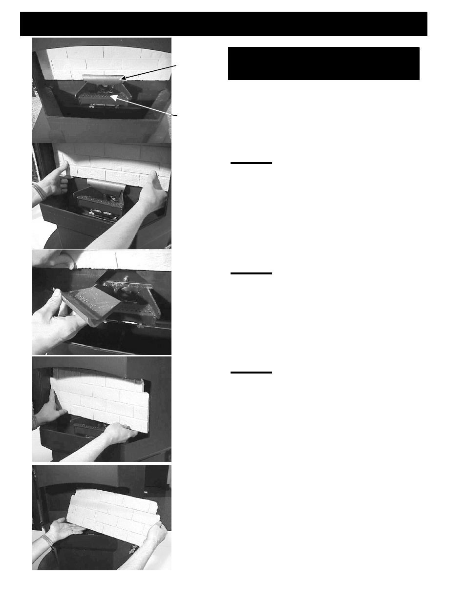 Maintenance - flame guide and brick panel | Harman Stove Company Advance Pellet Stove User Manual | Page 22 / 31