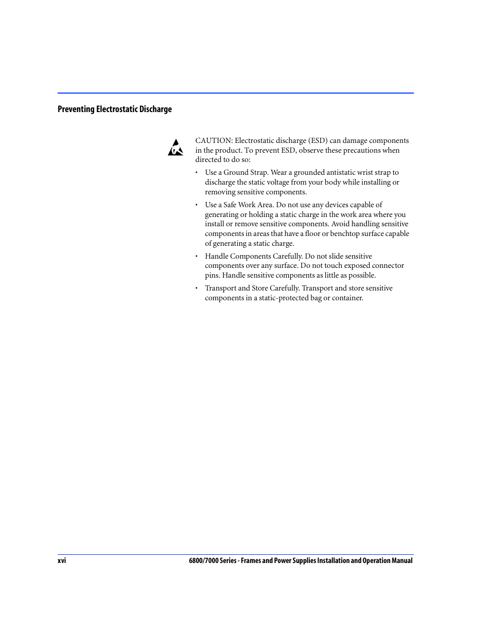 Preventing electrostatic discharge | Harris Performance 7000 User Manual | Page 18 / 76