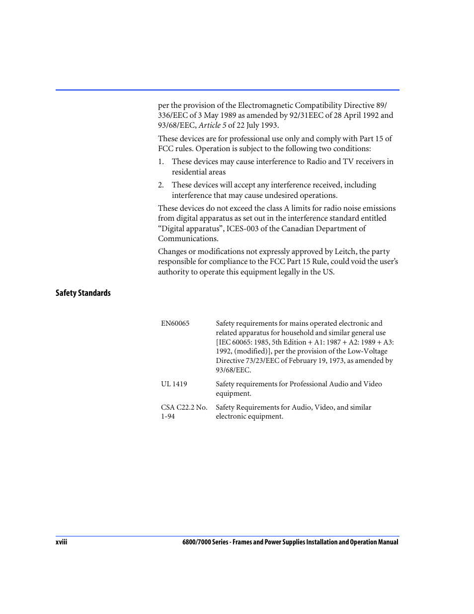 Safety standards | Harris Performance 7000 User Manual | Page 20 / 76