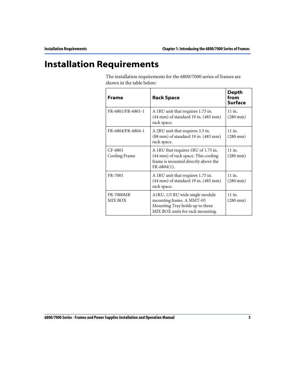 Installation requirements | Harris Performance 7000 User Manual | Page 31 / 76