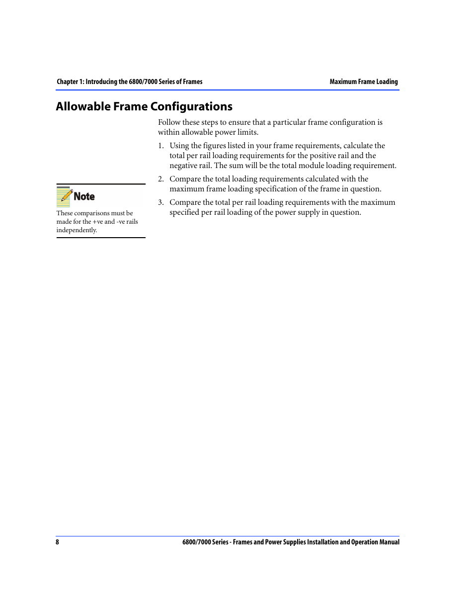 Allowable frame configurations | Harris Performance 7000 User Manual | Page 34 / 76