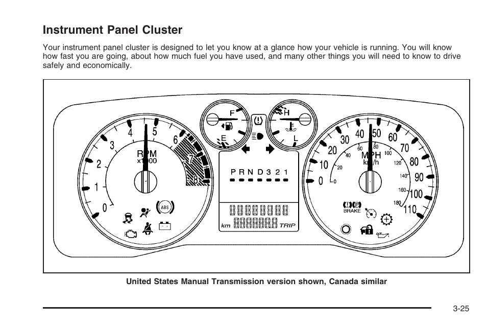 Instrument panel cluster, Instrument panel cluster -25, Instrument panel | Cluster | Hummer 2006 H3 User Manual | Page 149 / 420