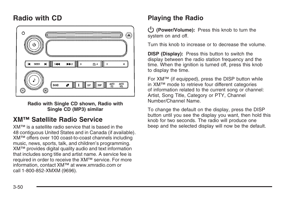 Radio with cd, Radio with cd -50 | Hummer 2006 H3 User Manual | Page 174 / 420