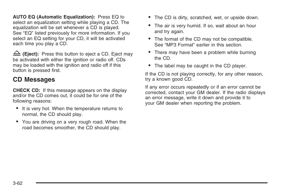 Cd messages | Hummer 2006 H3 User Manual | Page 186 / 420