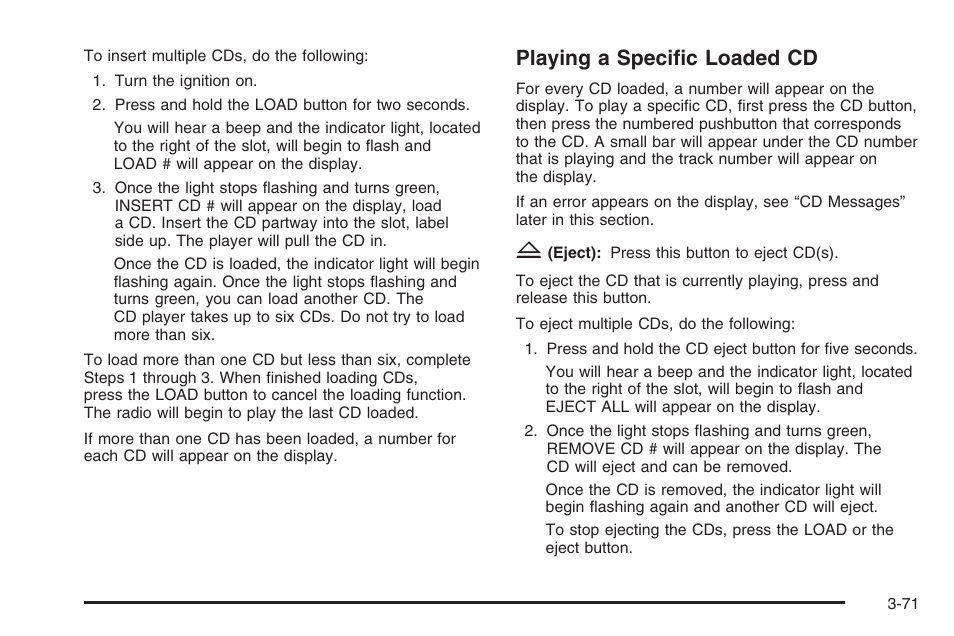 Playing a specific loaded cd | Hummer 2006 H3 User Manual | Page 195 / 420
