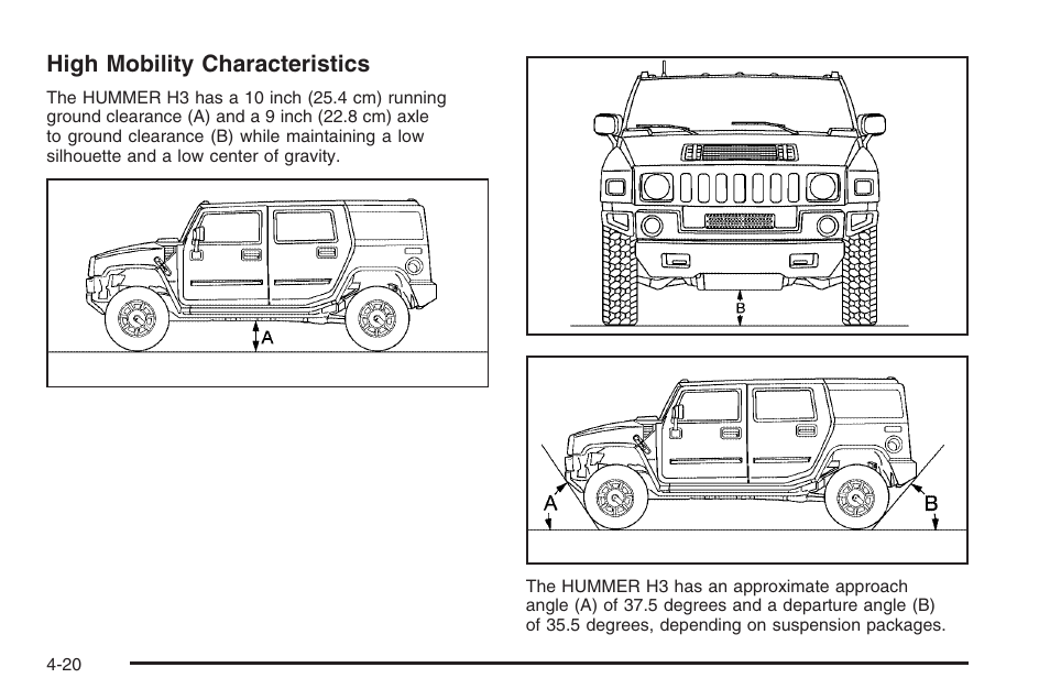High mobility characteristics | Hummer 2006 H3 User Manual | Page 222 / 420