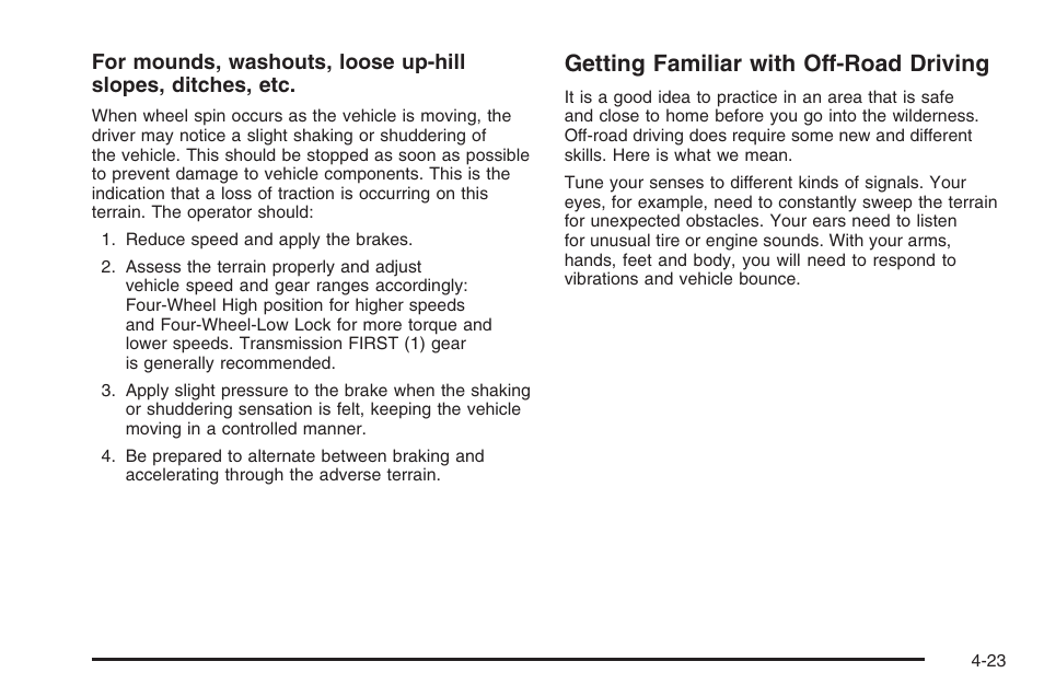 Getting familiar with off-road driving | Hummer 2006 H3 User Manual | Page 225 / 420