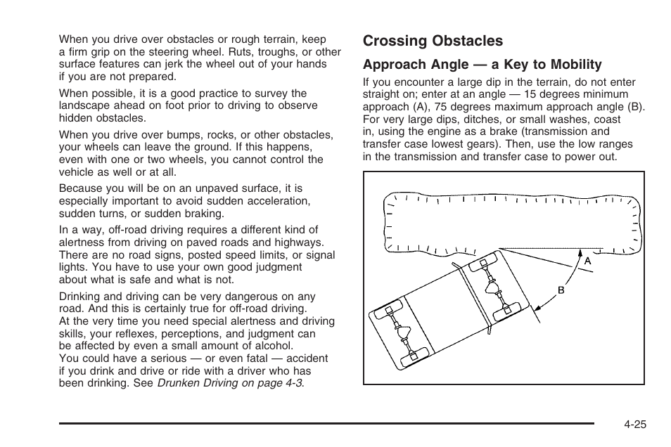 Crossing obstacles | Hummer 2006 H3 User Manual | Page 227 / 420