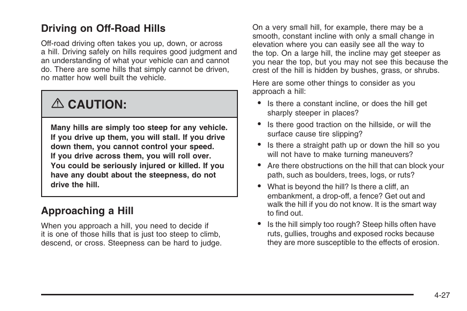 Caution | Hummer 2006 H3 User Manual | Page 229 / 420