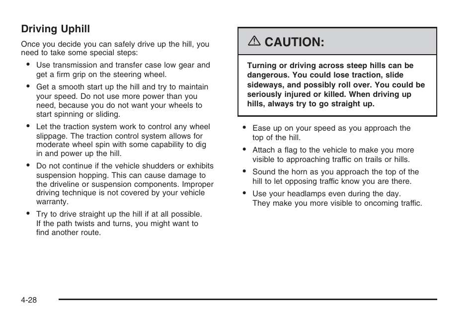 Caution | Hummer 2006 H3 User Manual | Page 230 / 420
