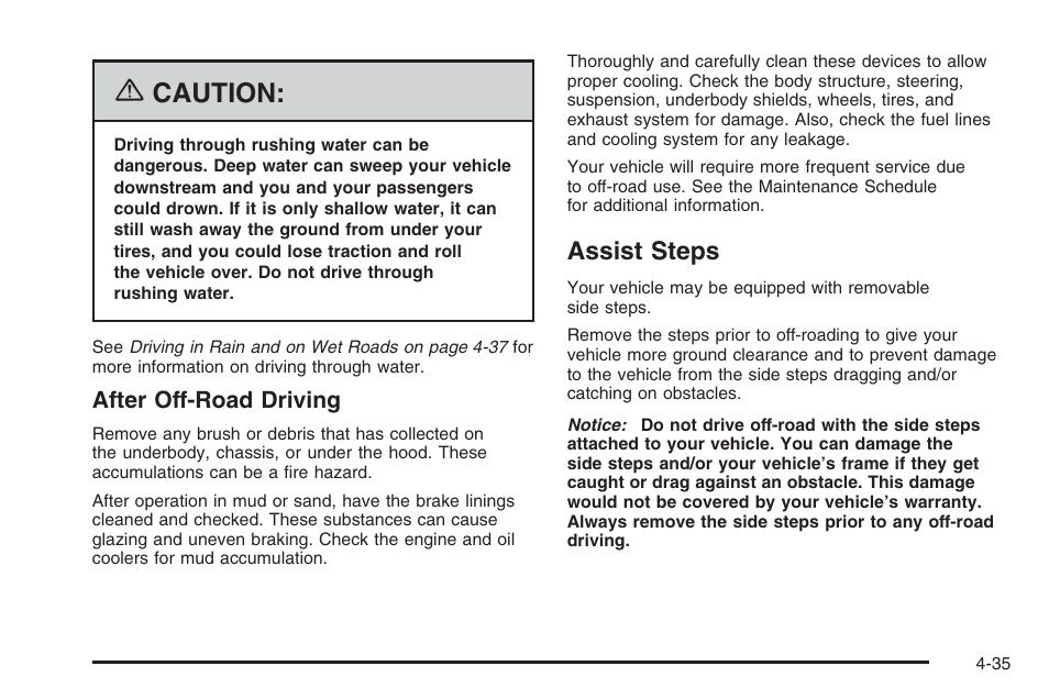 Assist steps, Assist steps -35, Caution | Hummer 2006 H3 User Manual | Page 237 / 420
