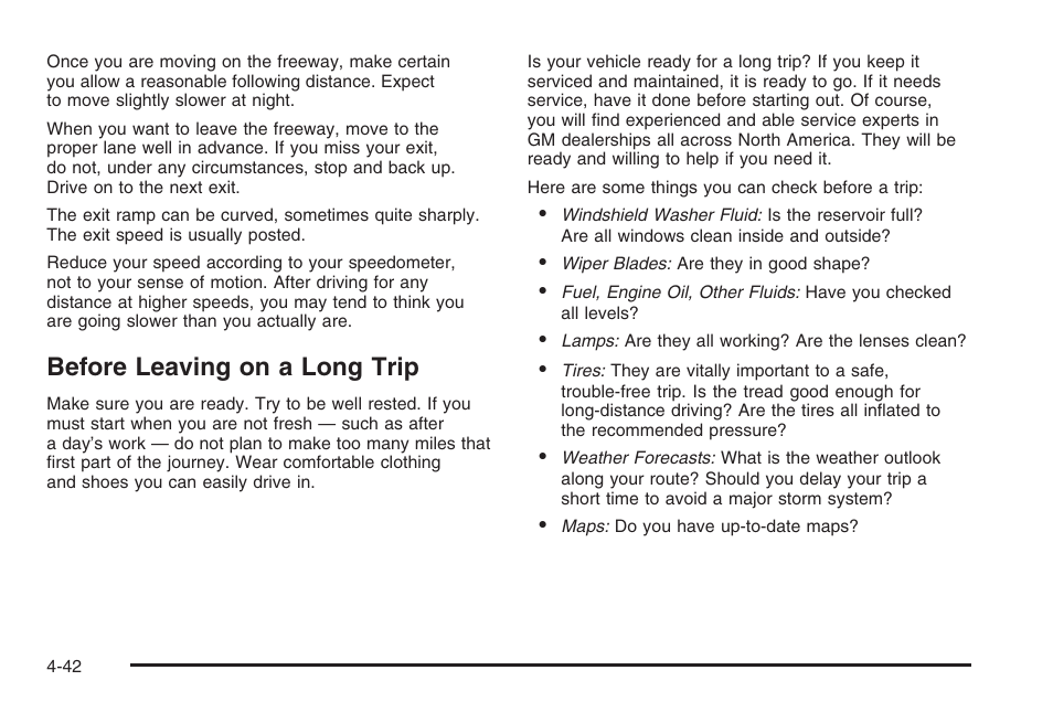 Before leaving on a long trip, Before leaving on a long trip -42 | Hummer 2006 H3 User Manual | Page 244 / 420