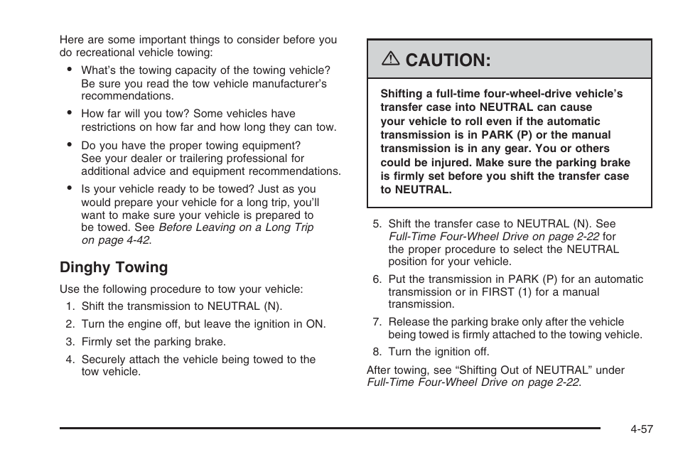 Caution, Dinghy towing | Hummer 2006 H3 User Manual | Page 259 / 420