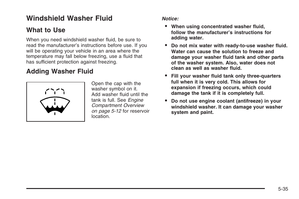 Windshield washer fluid, Windshield washer fluid -35 | Hummer 2006 H3 User Manual | Page 307 / 420
