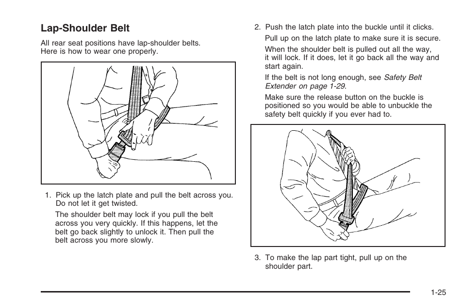 Lap-shoulder belt | Hummer 2006 H3 User Manual | Page 31 / 420