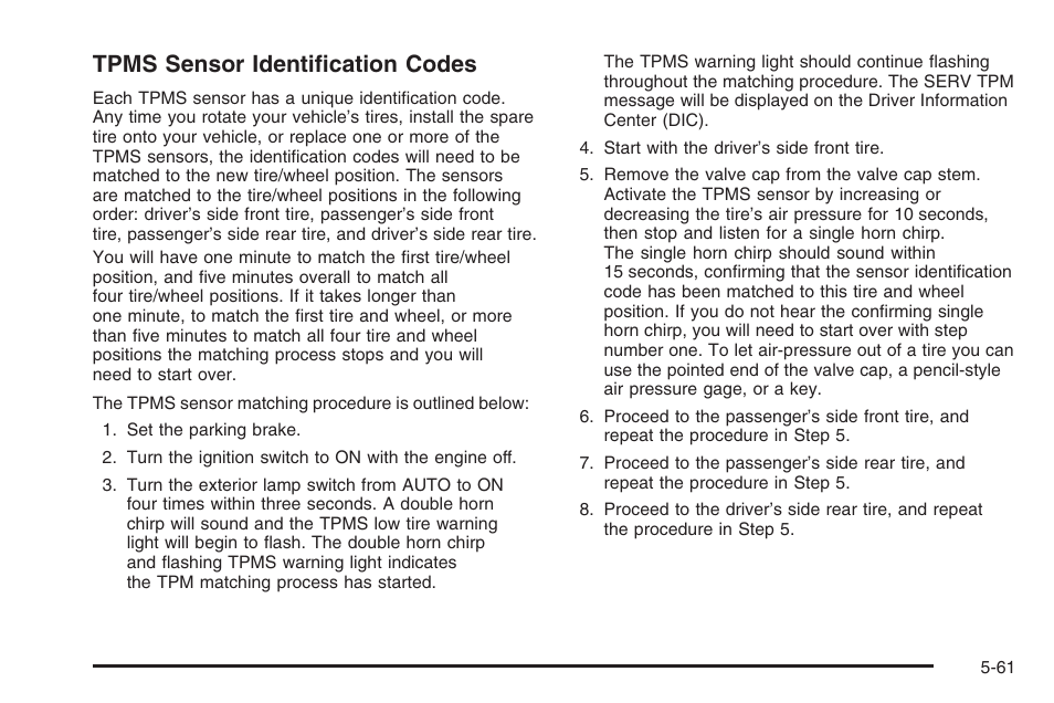 Tpms sensor identification codes | Hummer 2006 H3 User Manual | Page 333 / 420