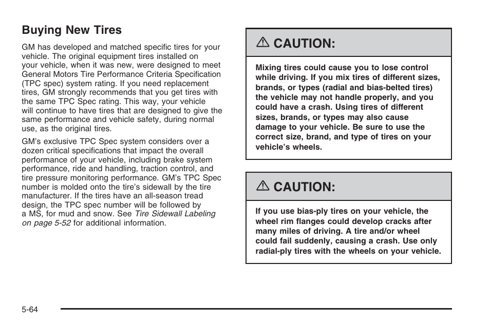 Buying new tires, Buying new tires -64 | Hummer 2006 H3 User Manual | Page 336 / 420