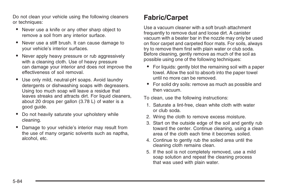 Fabric/carpet, Fabric/carpet -84 | Hummer 2006 H3 User Manual | Page 356 / 420