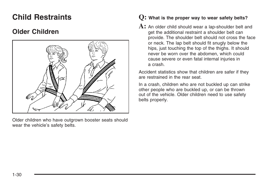 Child restraints, Older children, Child restraints -30 | Older children -30 | Hummer 2006 H3 User Manual | Page 36 / 420