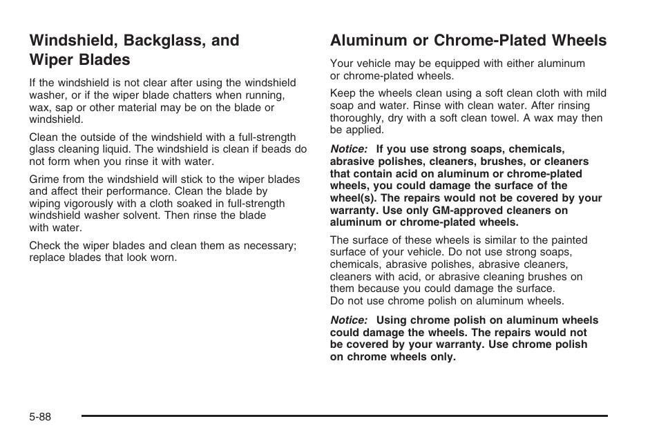 Windshield, backglass, and wiper blades, Aluminum or chrome-plated wheels | Hummer 2006 H3 User Manual | Page 360 / 420