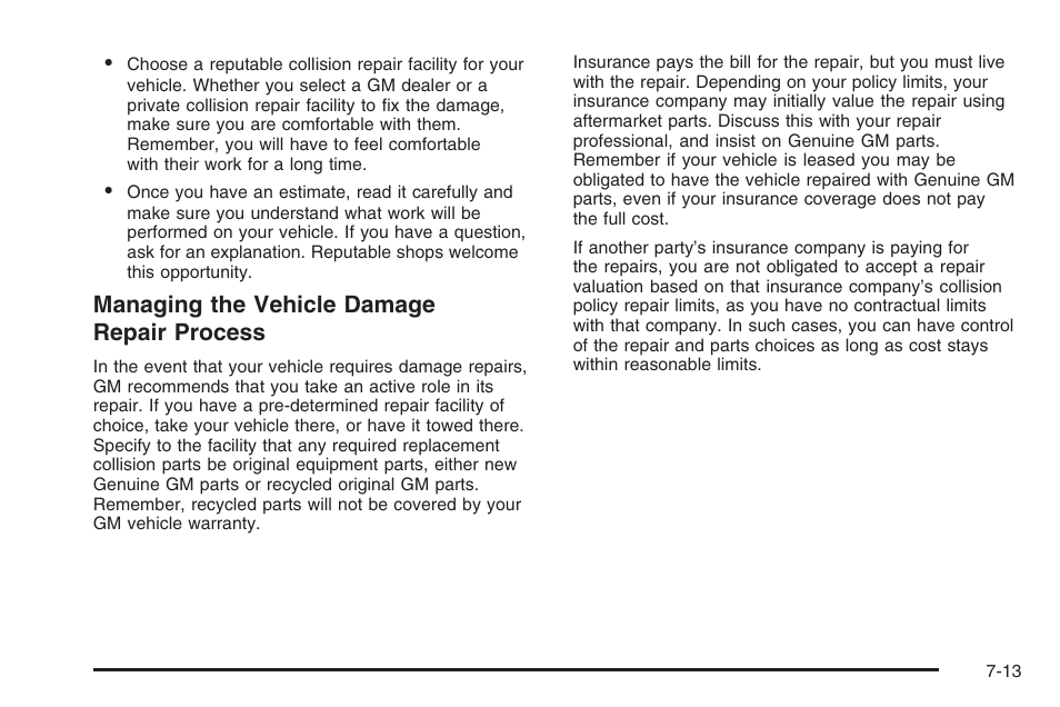 Managing the vehicle damage repair process | Hummer 2006 H3 User Manual | Page 403 / 420