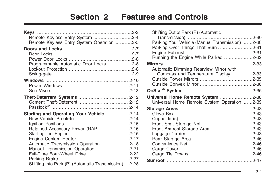 Features and controls, Features and controls -1 | Hummer 2006 H3 User Manual | Page 77 / 420